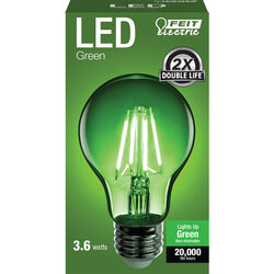 Feit Electric acre A19 E26 (Medium) Filament LED Bulb Green 30 Watt Equivalence 1 pk