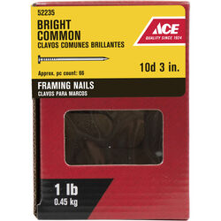 Ace 10D 3 in. Framing Bright Steel Nail Round 1 lb