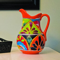 Avera Products Talavera 12 in. H X 8 in. W Ceramic Talavera Flower Pot Multicolored