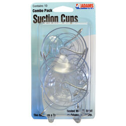 Adams 3.75 in. W X 1.5 in. L Clear Plastic Suction Cup With Hooks