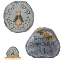 Alpine Gray Cement Cat Memorial Stepping Stone