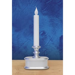 Celebrations Brushed Silver No Scent Auto Sensor Candle 9 in. H