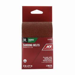 Ace 21 in. L X 3 in. W Aluminum Oxide Sanding Belt 50 Grit Coarse 2 pc