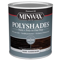 Minwax PolyShades Semi-Transparent Gloss Classic Black Oil-Based Polyurethane Stain 1 qt