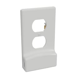 Westek LUMICOVER White 1 gang Plastic Duplex Outlet USB Nightlight Wall Plate Charger 1 pk