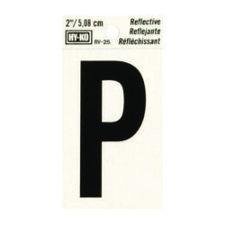 Hy-Ko 2 in. Reflective Black Vinyl Self-Adhesive Letter P 1 pc