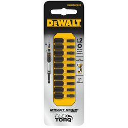 DeWalt Impact Ready Square Recess #2 in. S X 1 in. L Screwdriver Bit Black Oxide 10 pc