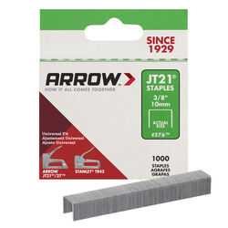 Arrow Fastener JT21 7/16 in. W X 3/8 in. L 23 Ga. Wide Crown Light Duty Staples 1000 pk