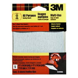 3M 4-1/2 in. L X 4-1/2 in. W 120 Grit Aluminum Oxide Sandpaper 5 pk