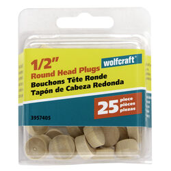 Wolfcraft Round Birch Head Plug 1/2 in. D X 0.3 in. L 1 pk Natural