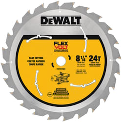 DeWalt FLEXVOLT 8-1/4 in. D X 5/8 in. S Carbide Tipped Steel Table Saw Blade 24 teeth 1 pk