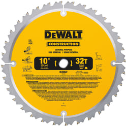 DeWalt 10 in. D X 5/8 in. S Carbide Circular Saw Blade 32 teeth 1 pk