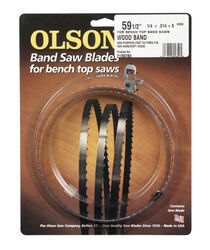 Olson 59.5 in. L X 0.25 in. W X 0.014 in. thick T Carbon Steel Band Saw Blade 6 TPI Hook