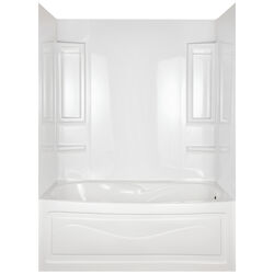 Peerless Vantage 58 in. H X 27.5 in. W X 61 in. L White Bathtub Wall