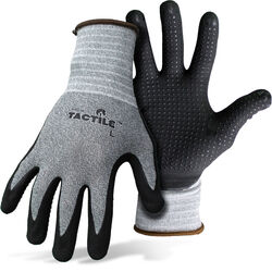 Boss Tactile Men's Indoor/Outdoor Dotted and Dipped Work Gloves Black/Gray XL 1 pair