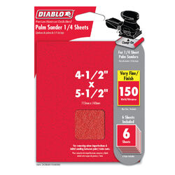 Diablo 1 cm L X 4-1/2 in. W 150 Grit Aluminum Oxide Sanding Sheet 6 pk
