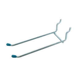 Crawford Zinc-Plated Silver Steel Heavy Duty Double Arm Pegboard Hook 5 lb. cap. 2 pk