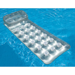 Intex Silver Vinyl Inflatable 18-Pocket Suntanner Pool Floating Lounger