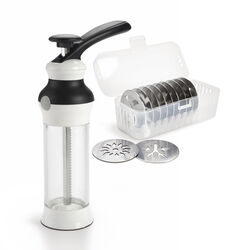OXO Good Grips 5-3/4 in. W X 10-1/4 in. L Black/White Plastic/Stainless Steel Cookie press