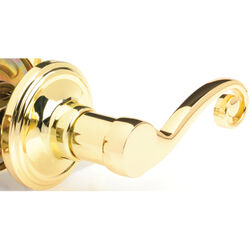 Ace Scroll Polished Brass Brass Passage Lever 3 Grade Right or Left Handed