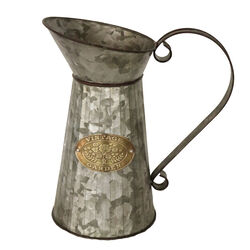 Robert Allen 12 in. H Galvanized Steel Pitcher Planter Mocha