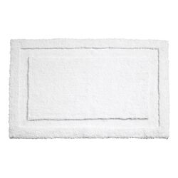 InterDesign 34 in. L X 21 in. W White Microfiber Polyester acre Bath Spa Rug