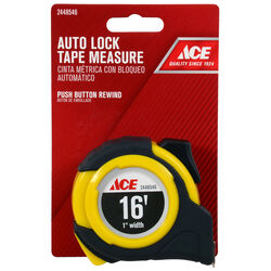 Ace 16 ft. L X 1 in. W Auto Lock Tape Measure 1 pk
