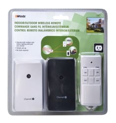 Woods 120 V Black/White Wireless Remote Outlets 2 pk