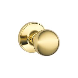 Schlage Dexter Corona Bright Brass Brass Passage Door Knob 3 Grade Right or Left Handed