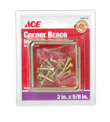 Ace 2 in. H X 3.75 in. W X 2 in. D Brass Inside L Corner Brace