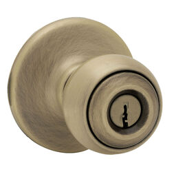 Kwikset Polo Antique Brass Entry Knobs ANSI/BHMA Grade 3 1-3/4 in.