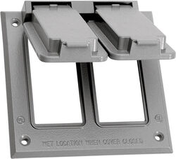 Sigma Electric Square Metal 2 gang GFCI Cover For Wet Locations