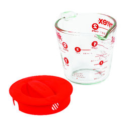 Pyrex 2 Glass/Plastic Clear/Red Measuring Cup