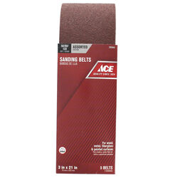 Ace 21 in. L X 3 in. W Aluminum Oxide Sanding Belt Assorted 5 pc