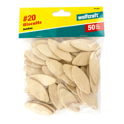 Wolfcraft Hardwood No. 20 Biscuits Ivory 50 pc