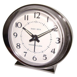 Westclox 3.5 in. Silver Alarm Clock Analog
