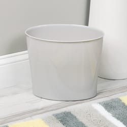 InterDesign Nuvo Gray Plastic Oval Wastebasket
