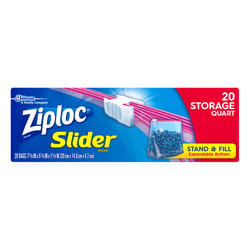 Ziploc Slider 1 qt Clear Freezer Bag 20 pk