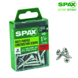 SPAX No. 10 S X 1-1/4 in. L Phillips/Square Flat Head Multi-Purpose Screws 20 pk