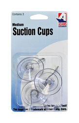 Adams 1.75 in. W X 0.875 in. L Clear Plastic Suction Cup With Hooks