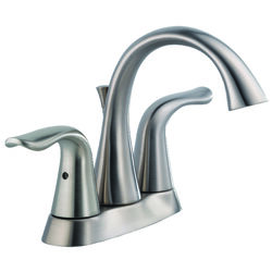 Delta Lahara Stainless Steel Two Handle Lavatory Faucet 4 in.