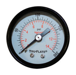 Tru-Flate Plastic/Steel Mini Air Line Rugged Gauge 1/8 in. NPT 200 psi 1 pc