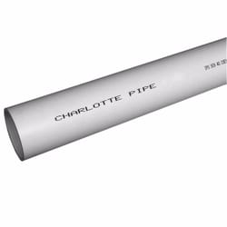 Charlotte Pipe Schedule 40 PVC Foam Core Pipe 3 in. D X 20 ft. L Plain End 0 psi