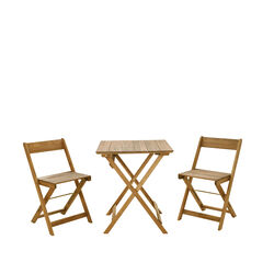 Linon 3 pc Brown Wood Bistro Set