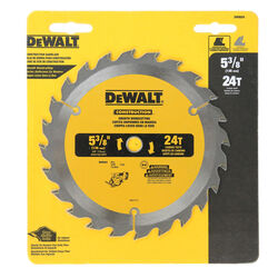 DeWalt 5-3/8 in. D X 10 mm S Carbide Tipped Circular Saw Blade 24 teeth 1 pk