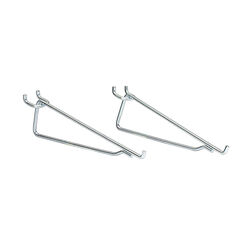 Crawford Zinc Plated Silver Steel 8 in. Peg Hook Shelf Bracket 2 pk