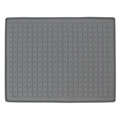 Ta Da 13.-11/16 in. L X 17-13/16 in. W X 0.25 in. H Gray Silicone Sink Mat