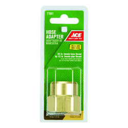 Ace 3/4 in. FHT x 1/2 in. FPT Brass Threaded Female Hose Adapter