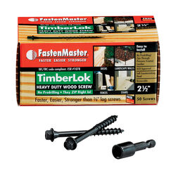 FastenMaster TimberLok No. 10 S X 2-1/2 in. L Galvanized Wood Screws 50 pk