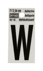 Hy-Ko 1 in. Reflective Black Vinyl Self-Adhesive Letter W 1 pc